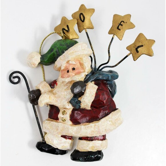 Costco Whimsical Christmas Ornament Santa Claus Stars Noel w/Box - Picture 3 of 7